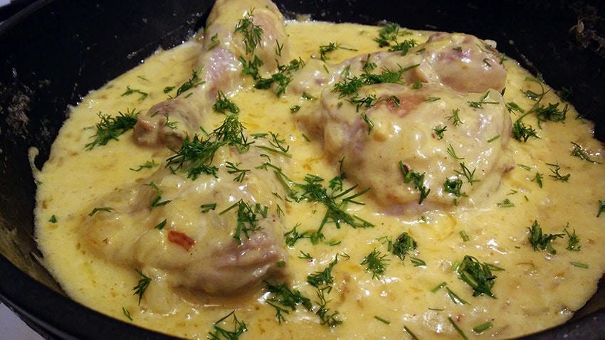 Глезено пиле на тиган: месцето става мозък