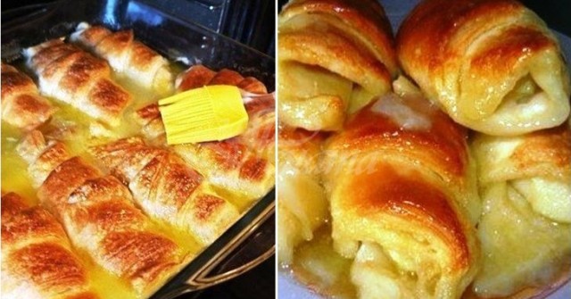 Увивам ябълките в тесто поливам щедро със Спрайт и пека: